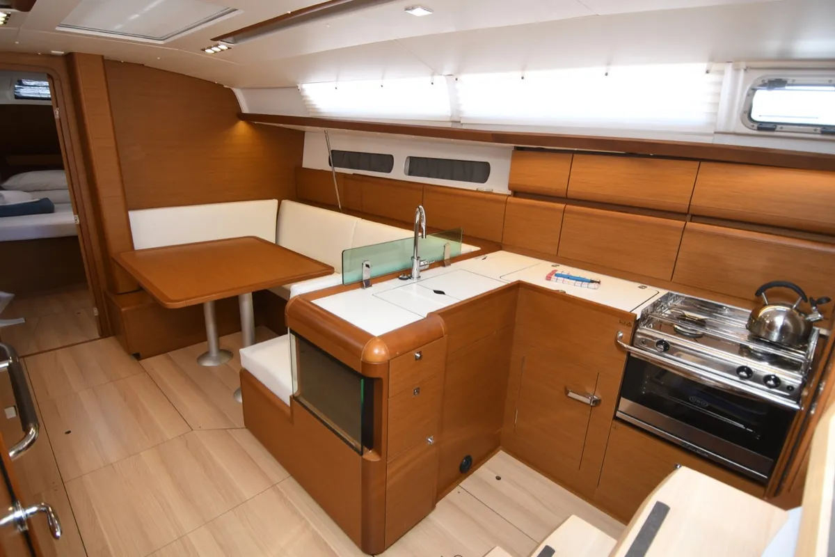 Galley of Euros, a Jeanneau Sun Odyssey 419 sailboat at Dubrovnik, Croatia