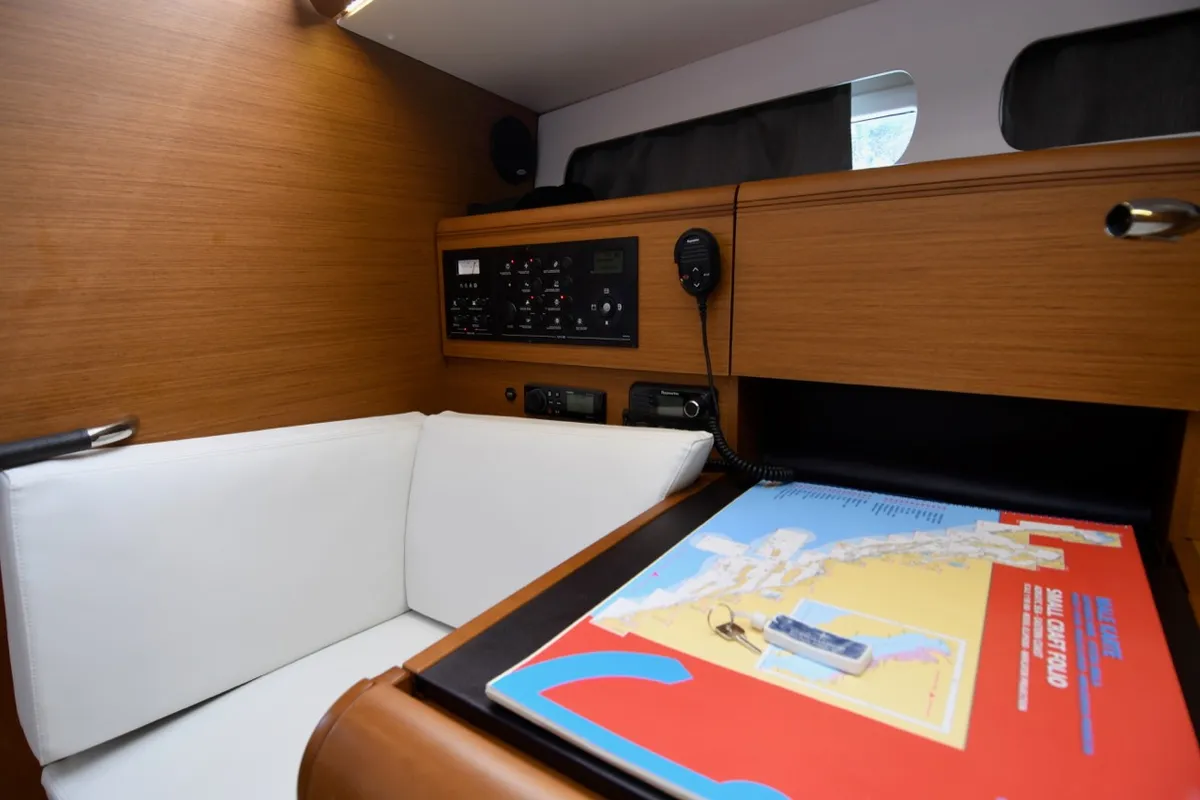 Salon of Euros, a Jeanneau Sun Odyssey 419 sailboat at Dubrovnik, Croatia