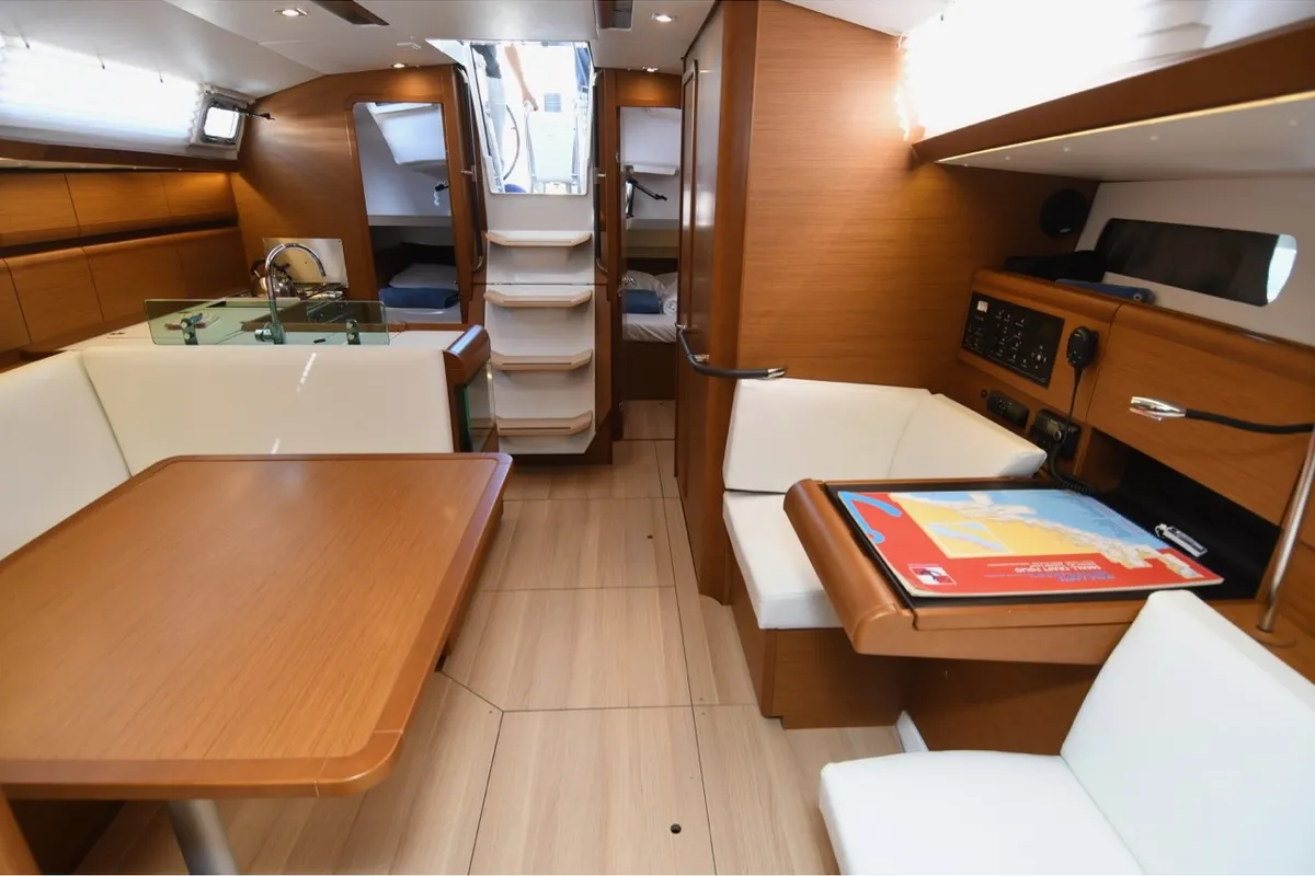 Salon of Euros, a Jeanneau Sun Odyssey 419 sailboat at Dubrovnik, Croatia