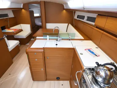 Galley of Euros, a Jeanneau Sun Odyssey 419 sailboat at Dubrovnik, Croatia