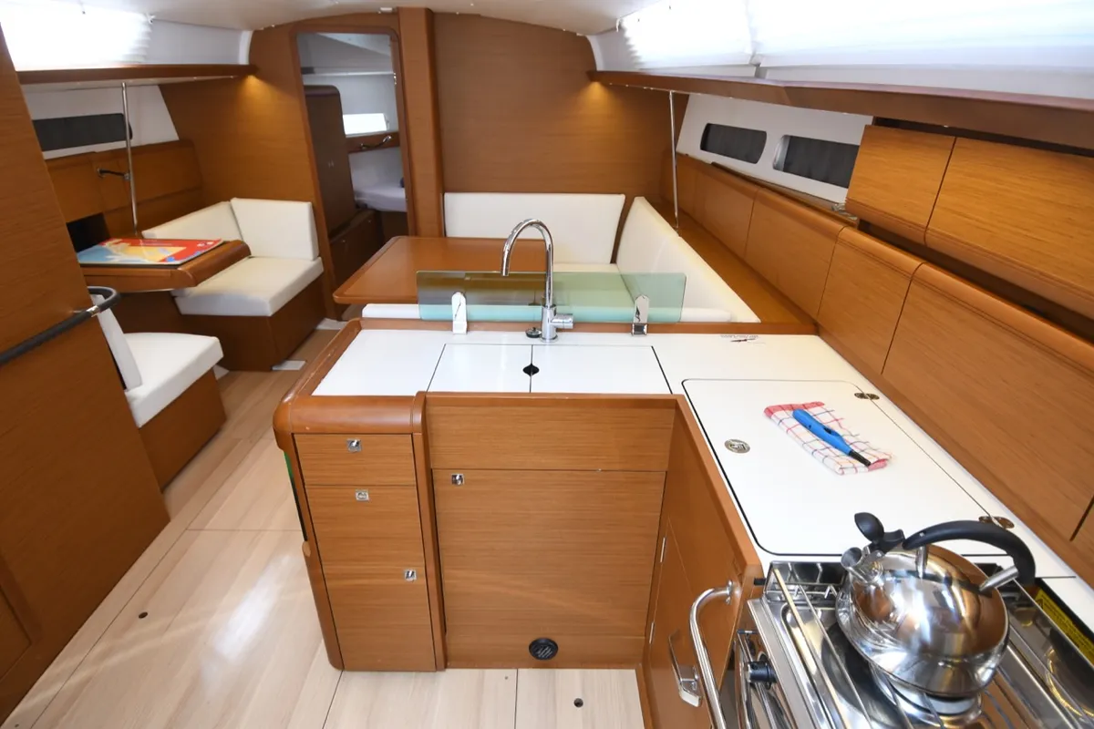Galley of Euros, a Jeanneau Sun Odyssey 419 sailboat at Dubrovnik, Croatia