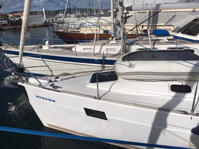Exterior view of Sirius, a Elan Impression 45 sailboat at Grad Biograd na Moru, Croatia