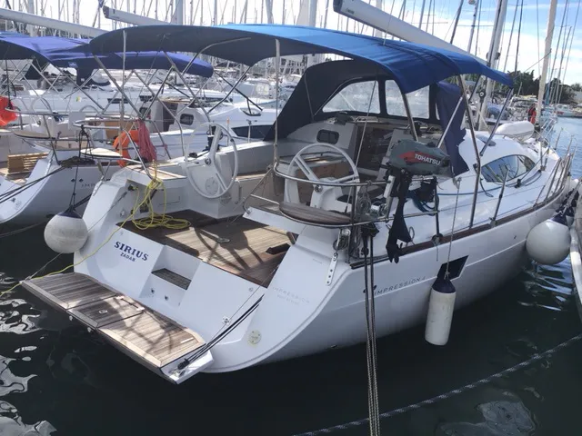 Cockpit of Sirius, a Elan Impression 45 sailboat at Grad Biograd na Moru, Croatia
