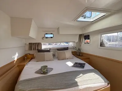 Cabin on Mares, a Lagoon 42 catamaran at Sant Antoni de Portmany, Spain