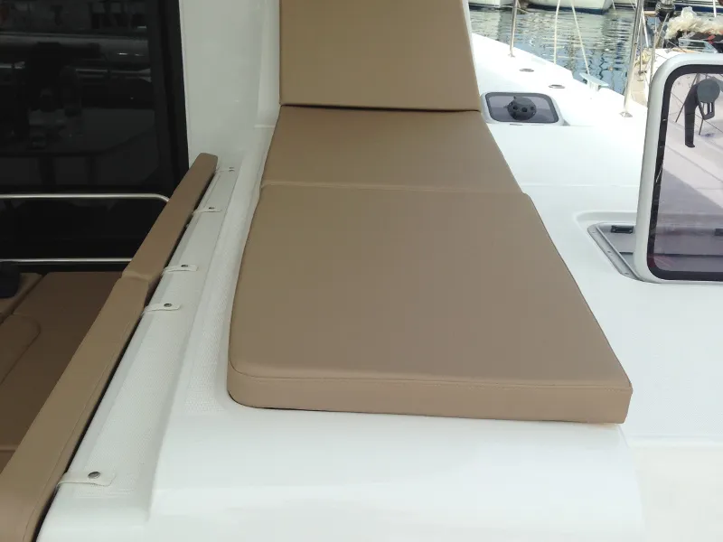 Deck of Aeolian Breeze, a Lagoon 42 catamaran at Preveza, Greece