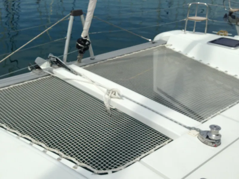 Deck of Aeolian Breeze, a Lagoon 42 catamaran at Preveza, Greece