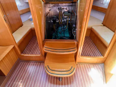 Blue Queen, a Bavaria 42 Cruiser sailboat at Grad Trogir, Croatia