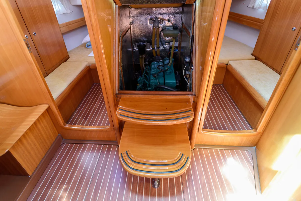 Blue Queen, a Bavaria 42 Cruiser sailboat at Grad Trogir, Croatia