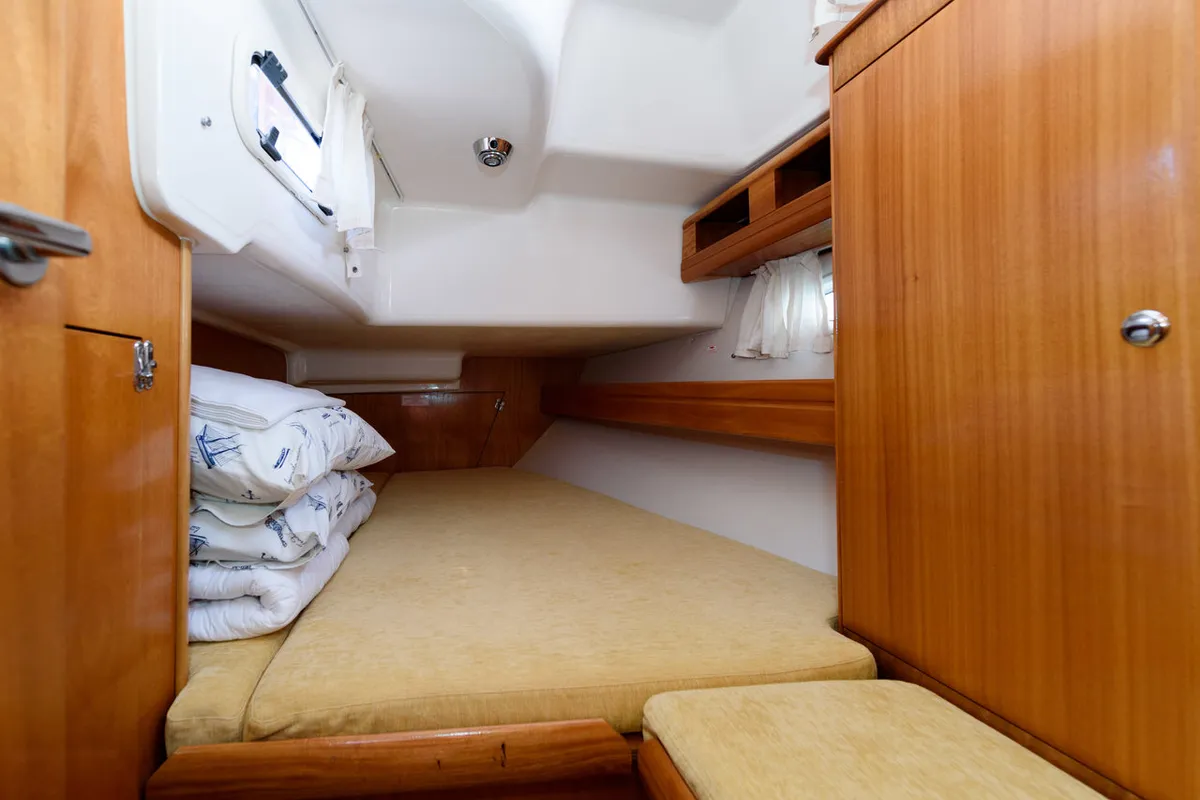 Cabin on Blue Queen, a Bavaria 42 Cruiser sailboat at Grad Trogir, Croatia