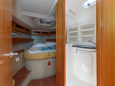 Cabin on Blue Queen, a Bavaria 42 Cruiser sailboat at Grad Trogir, Croatia
