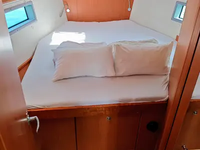 Cabin on Zen, a Bavaria C42 sailboat at Sukošan, Croatia