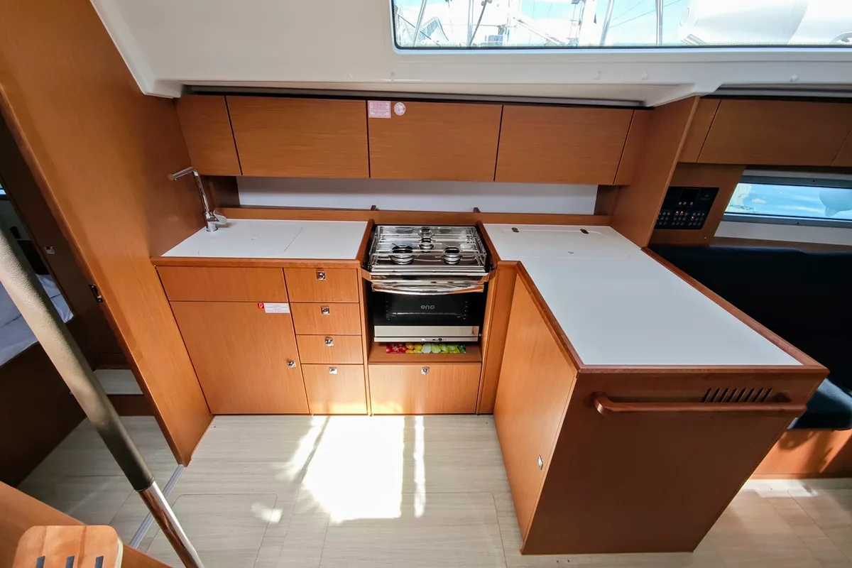 Galley of Zen, a Bavaria C42 sailboat at Sukošan, Croatia