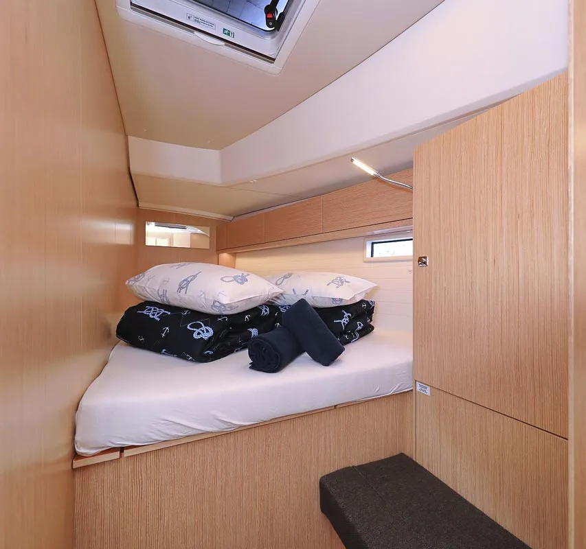 Cabin on Abiona, a Bavaria Cruiser 46 sailboat at Grad Biograd na Moru, Croatia
