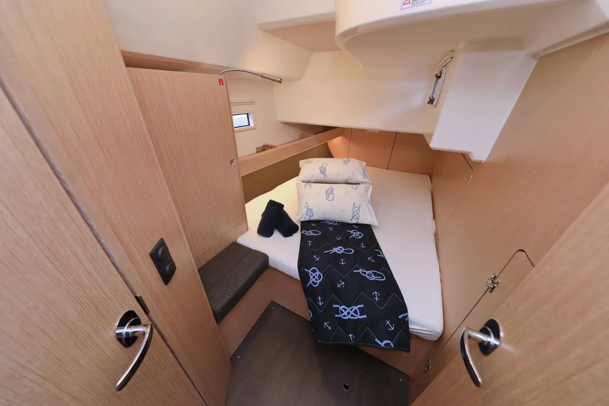 Cabin on Abiona, a Bavaria Cruiser 46 sailboat at Grad Biograd na Moru, Croatia