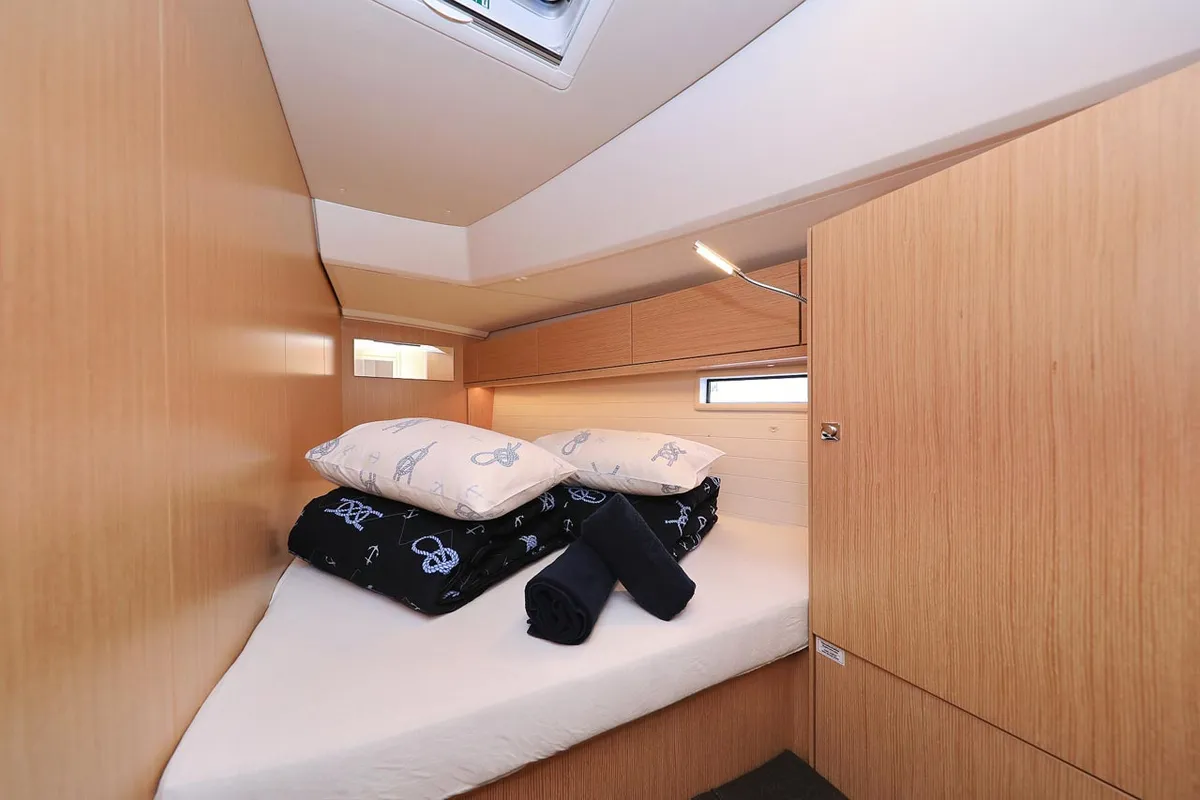 Cabin on Abiona, a Bavaria Cruiser 46 sailboat at Grad Biograd na Moru, Croatia