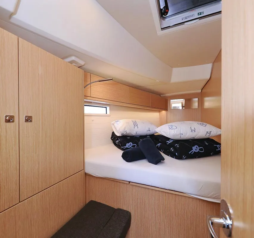 Cabin on Abiona, a Bavaria Cruiser 46 sailboat at Grad Biograd na Moru, Croatia