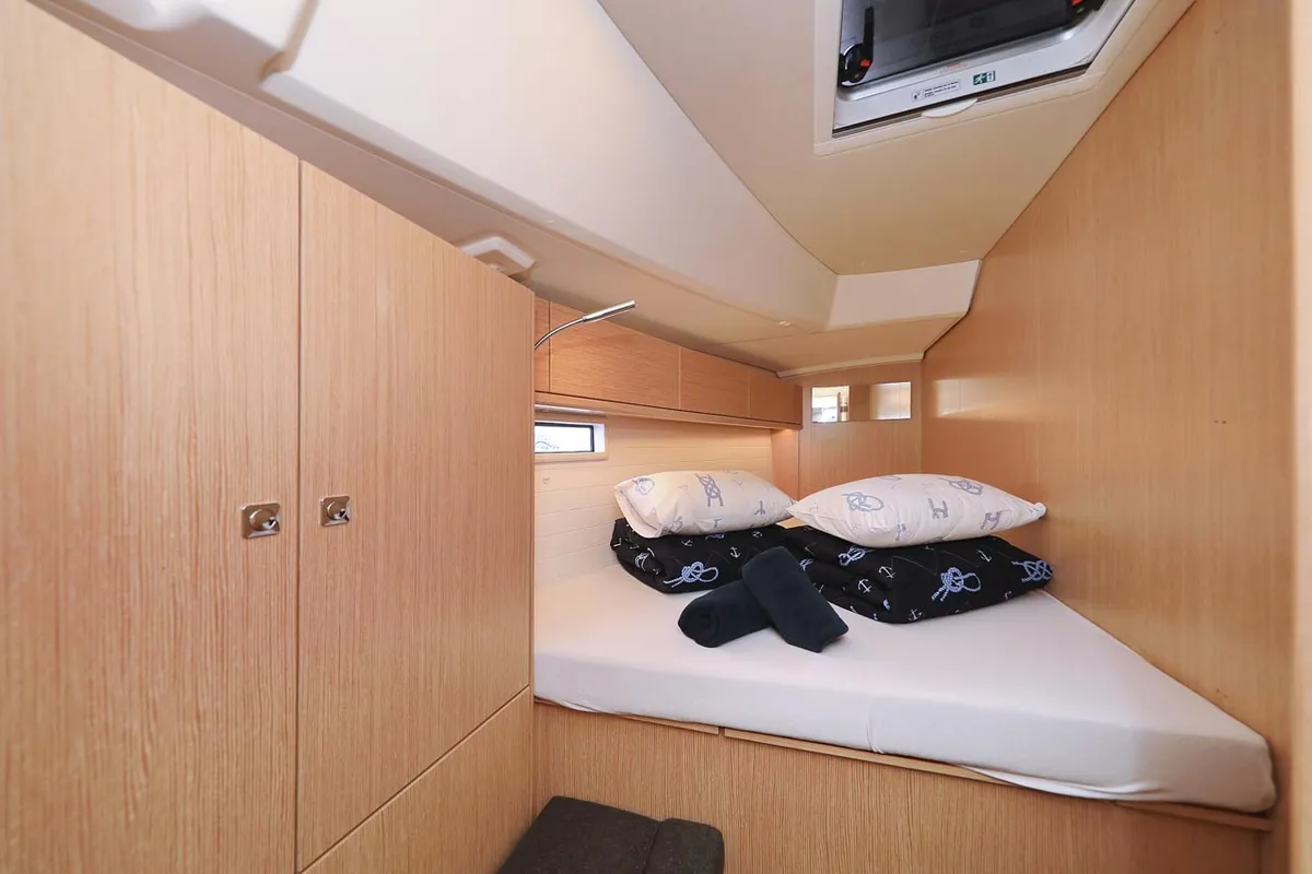 Cabin on Abiona, a Bavaria Cruiser 46 sailboat at Grad Biograd na Moru, Croatia