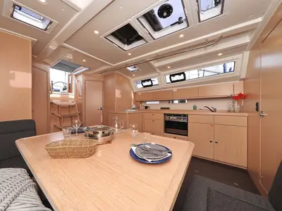 Galley of Abiona, a Bavaria Cruiser 46 sailboat at Grad Biograd na Moru, Croatia