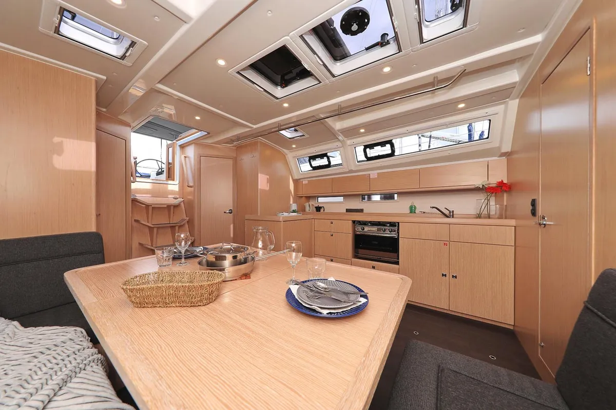 Galley of Abiona, a Bavaria Cruiser 46 sailboat at Grad Biograd na Moru, Croatia