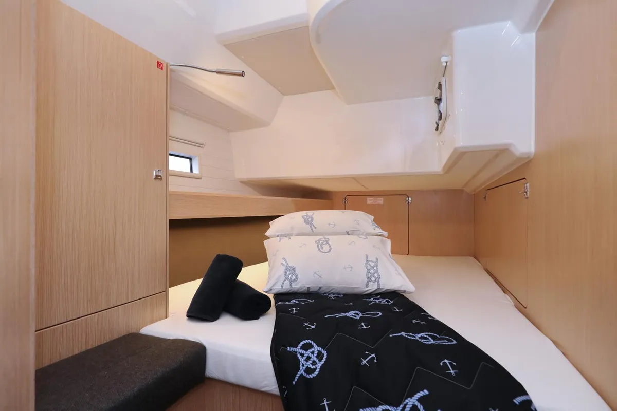 Cabin on Abiona, a Bavaria Cruiser 46 sailboat at Grad Biograd na Moru, Croatia