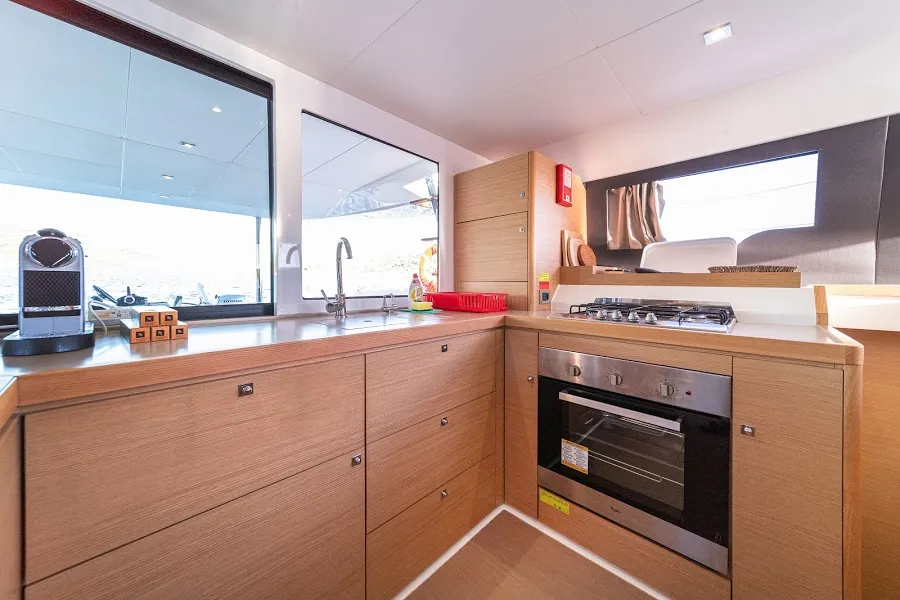 Galley of Bahia Serena, a Dufour 48 Catamaran catamaran at Primošten, Croatia