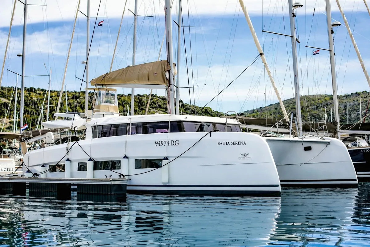 Bahia Serena, a Dufour 48 Catamaran catamaran at Primošten, Croatia