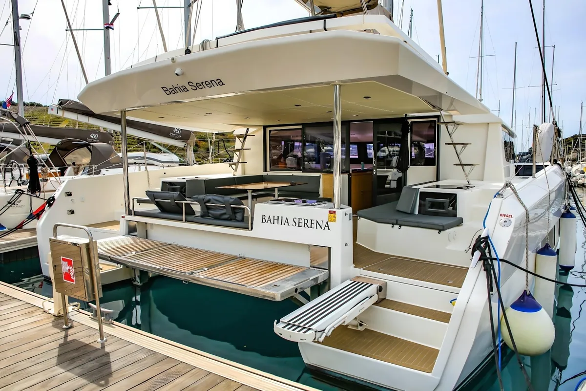 Bahia Serena, a Dufour 48 Catamaran catamaran at Primošten, Croatia