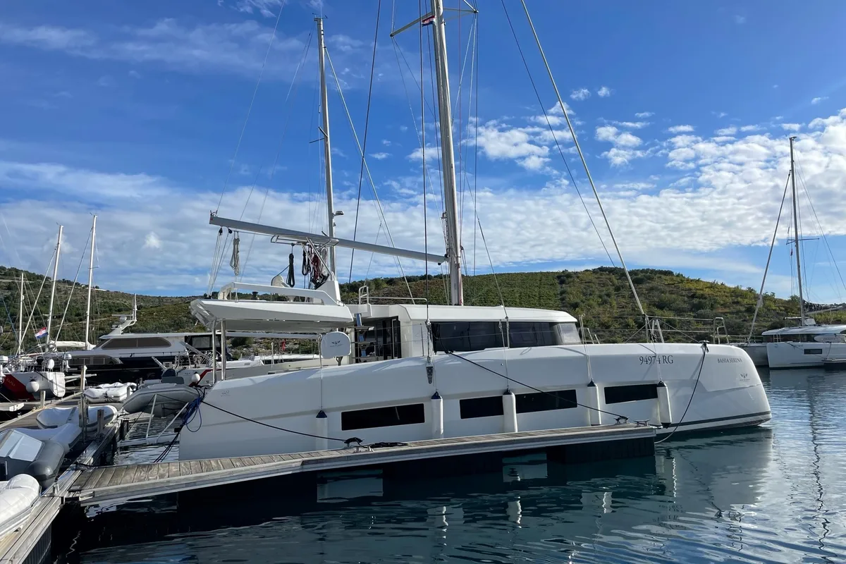 Bahia Serena, a Dufour 48 Catamaran catamaran at Primošten, Croatia