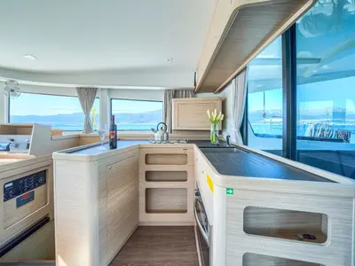 Galley of Brattia, a Lagoon 42 catamaran at Kaštela, Croatia