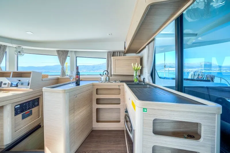 Galley of Brattia, a Lagoon 42 catamaran at Kaštela, Croatia