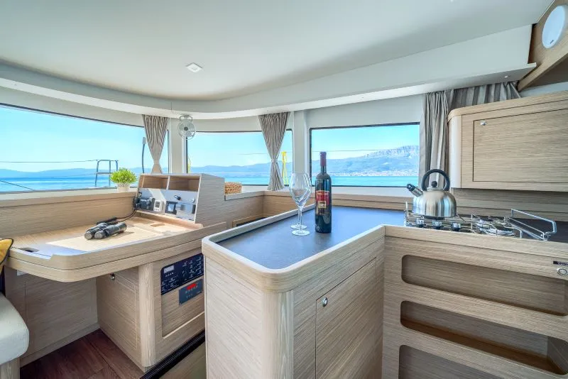 Galley of Brattia, a Lagoon 42 catamaran at Kaštela, Croatia
