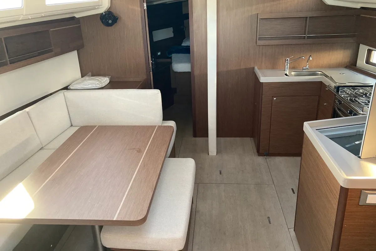 Salon of Dimitra, a Beneteau Oceanis 40.1 sailboat at Athens, Greece