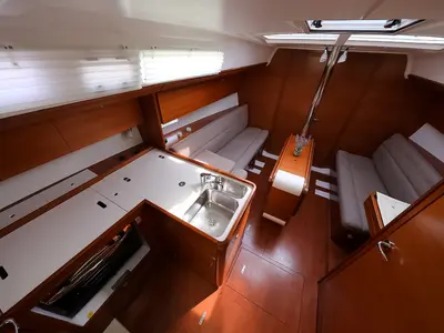 Salon of Papillon, a Dufour 350 GL sailboat at Grad Biograd na Moru, Croatia