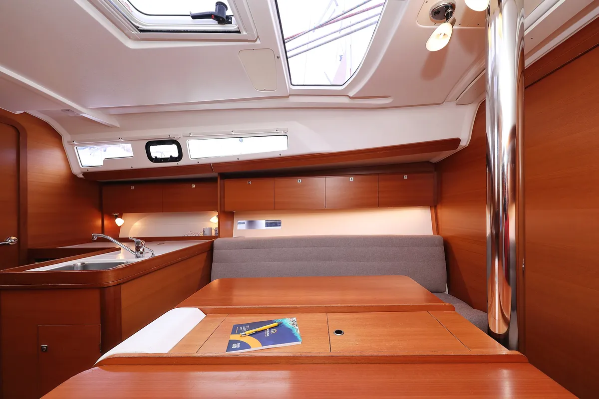 Salon of Papillon, a Dufour 350 GL sailboat at Grad Biograd na Moru, Croatia