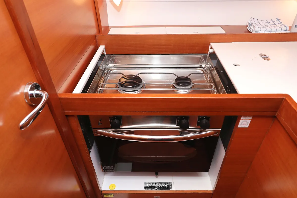 Galley of Papillon, a Dufour 350 GL sailboat at Grad Biograd na Moru, Croatia