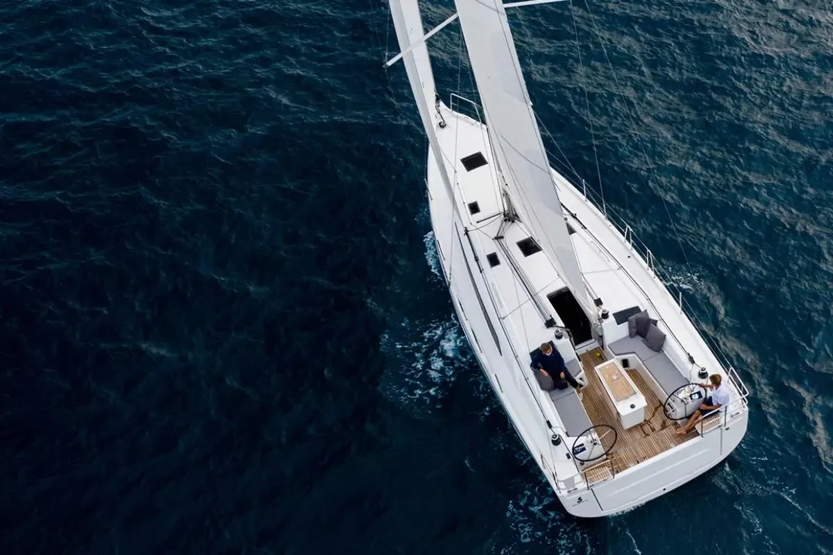 Exterior view of Kapakap, a Beneteau Oceanis 40.1 sailboat at Vallauris, France