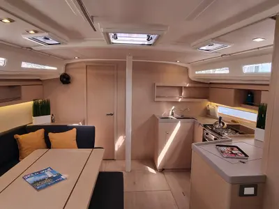 Salon of Kapakap, a Beneteau Oceanis 40.1 sailboat at Vallauris, France