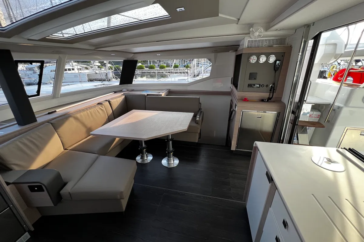 Salon of Andy, a Fountaine Pajot Tanna 47 catamaran at Sukošan, Croatia