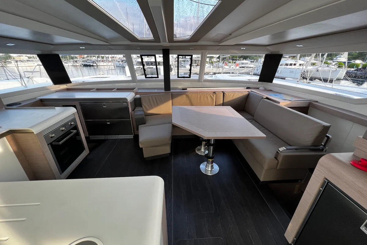 Salon of Andy, a Fountaine Pajot Tanna 47 catamaran at Sukošan, Croatia