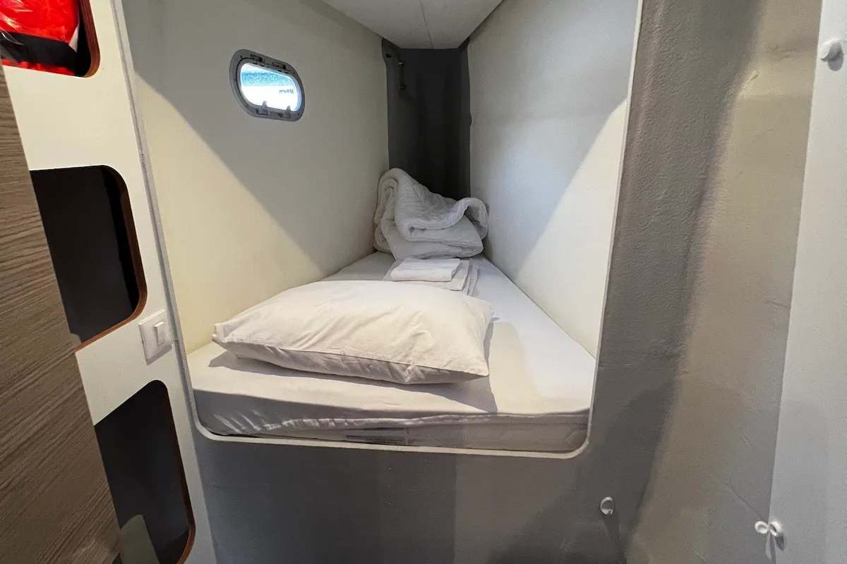 Cabin on Andy, a Fountaine Pajot Tanna 47 catamaran at Sukošan, Croatia