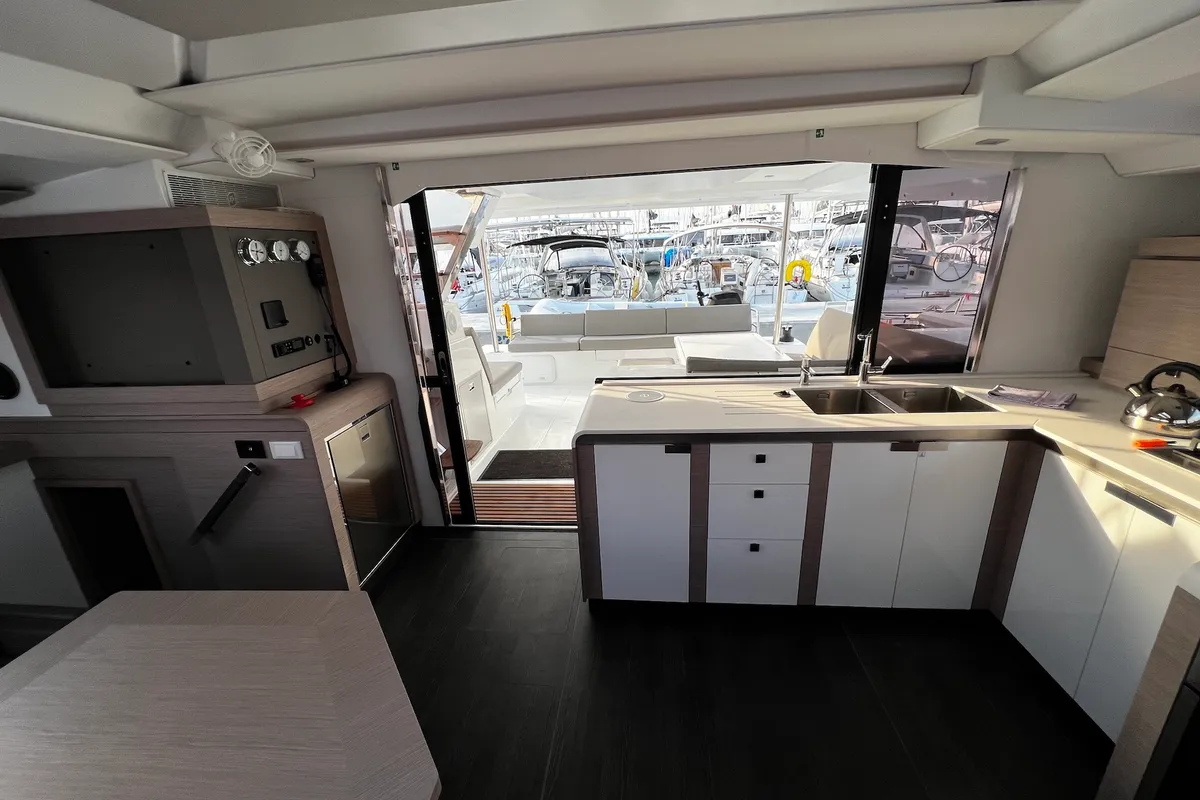 Galley of Andy, a Fountaine Pajot Tanna 47 catamaran at Sukošan, Croatia