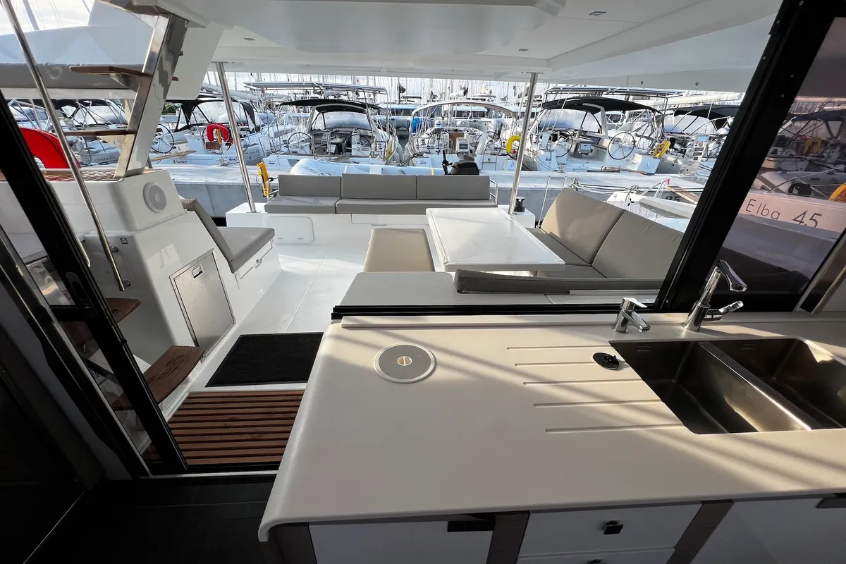 Galley of Andy, a Fountaine Pajot Tanna 47 catamaran at Sukošan, Croatia