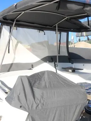 Cockpit of Fiyolo, a Fountaine Pajot Elba 45 catamaran at Charlotte Amalie, United States
