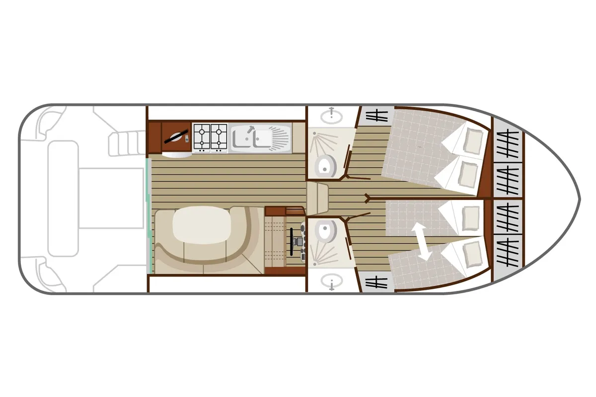 Cruiser Premium 4/6 Pers., a Nicols Estivale Quattro S motorboat at Glénac