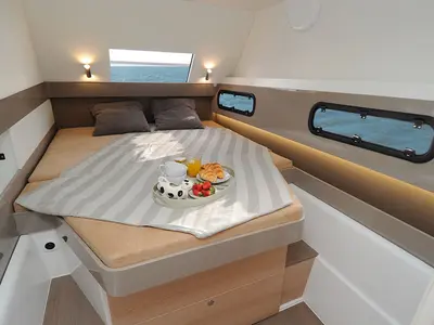 Cabin on Iris, a Bali 4.1 catamaran at Volos, Greece