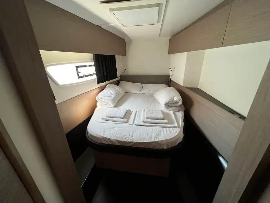 Cabin on Jami, a Fountaine Pajot Astréa 42 catamaran at Pula, Croatia