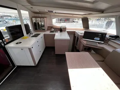 Galley of Jami, a Fountaine Pajot Astréa 42 catamaran at Pula, Croatia