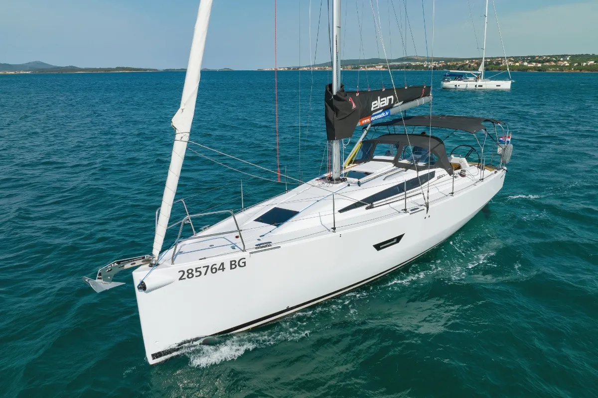 Exterior view of Twitter, a Elan E4 sailboat at Grad Biograd na Moru, Croatia