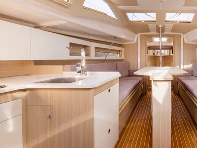 Galley of Wyspa Mysia, a Northman Maxus 34 sailboat at Sztynort, Poland