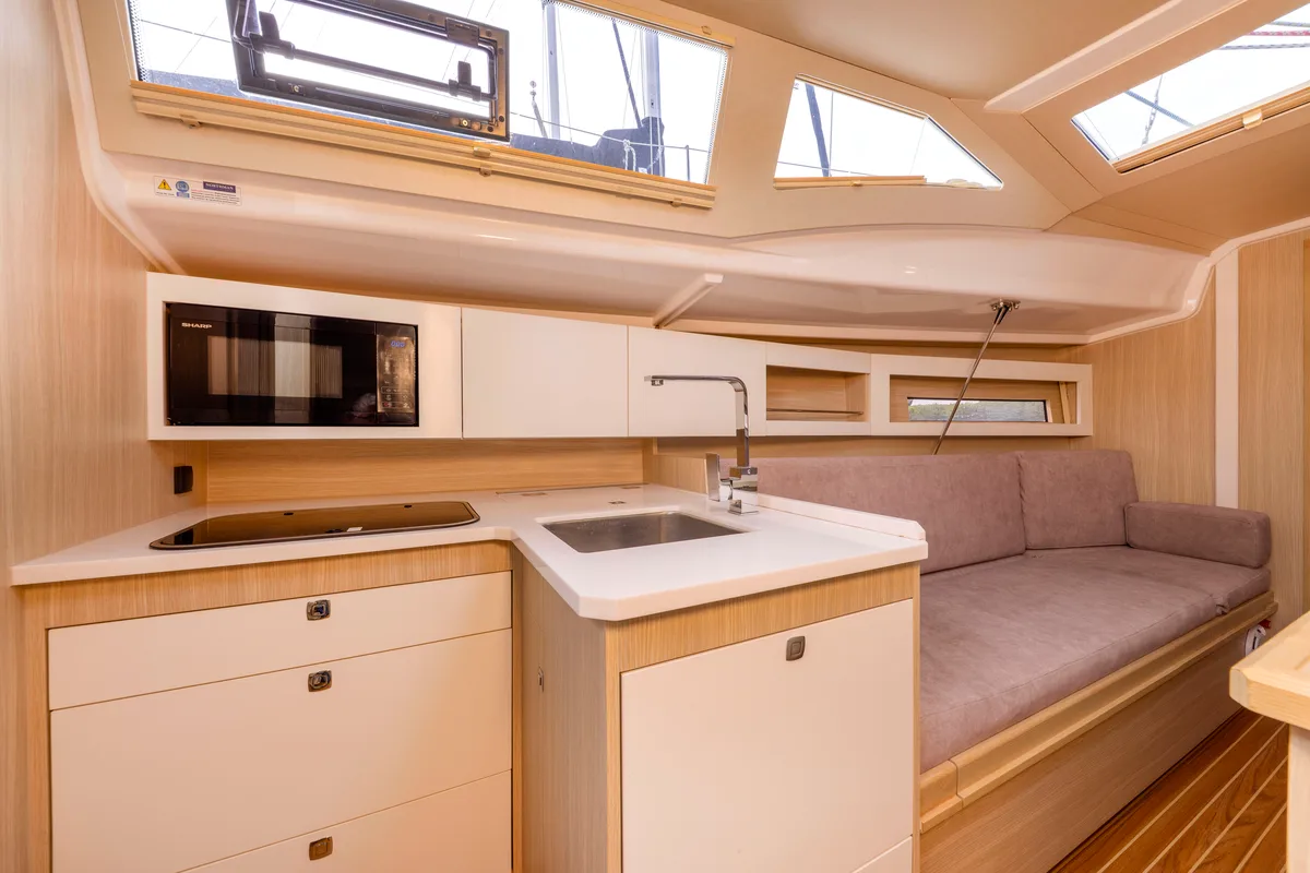 Galley of Wyspa Mysia, a Northman Maxus 34 sailboat at Sztynort, Poland